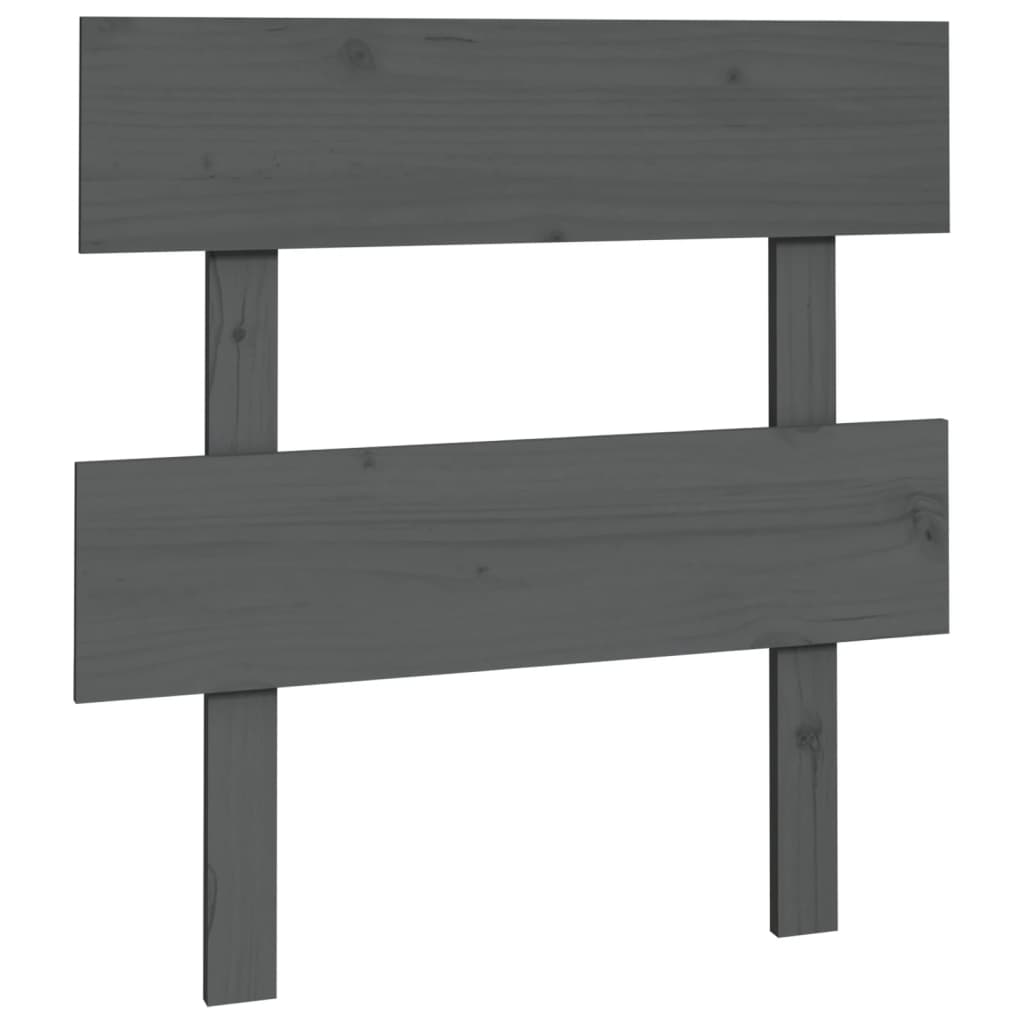Bed Headboard Grey 93.5x3x81 cm Solid Wood Pine
