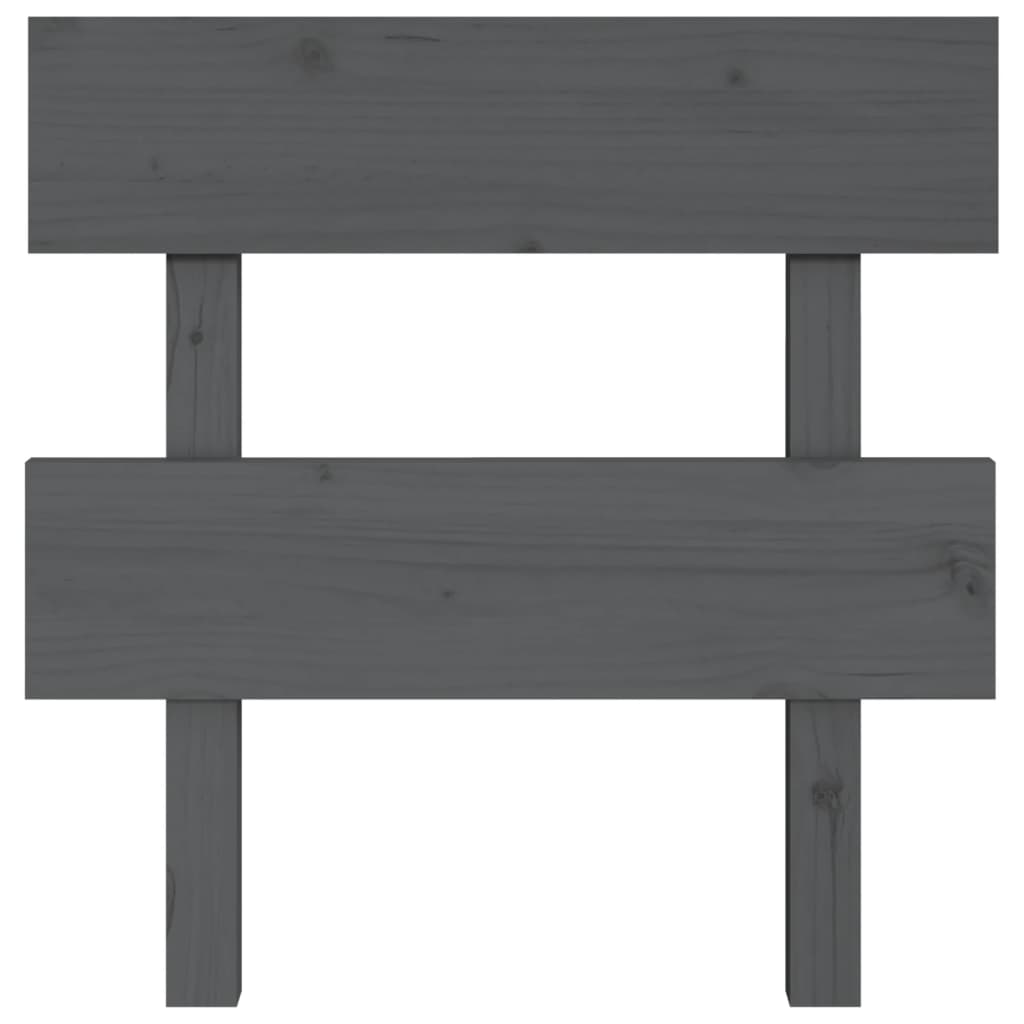 Bed Headboard Grey 93.5x3x81 cm Solid Wood Pine