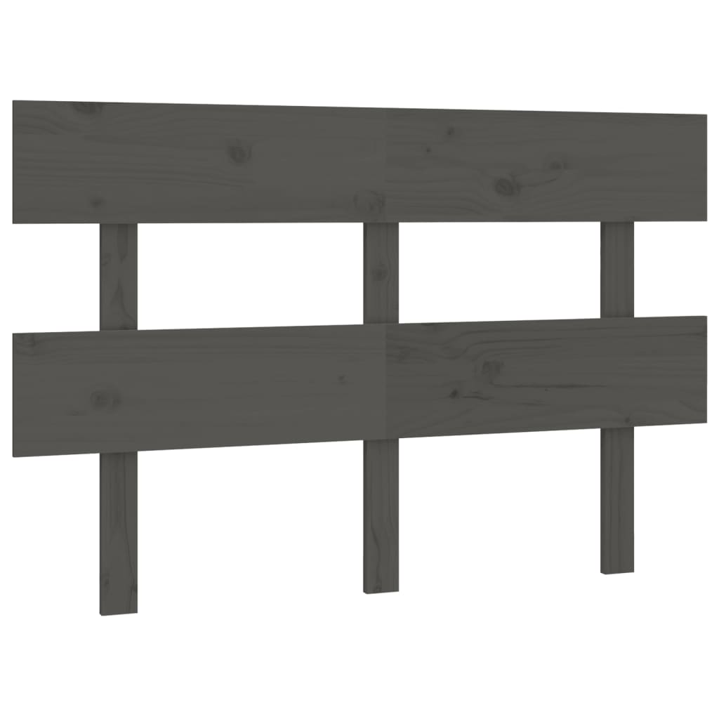 Bed Headboard Grey 138x3x81 cm Solid Wood Pine