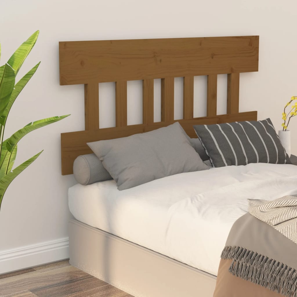 Bed Headboard Honey Brown 123.5x3x81 cm Solid Wood Pine