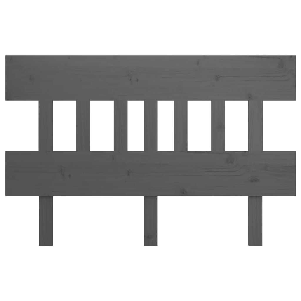 Bed Headboard Grey 138.5x3x81 cm Solid Wood Pine