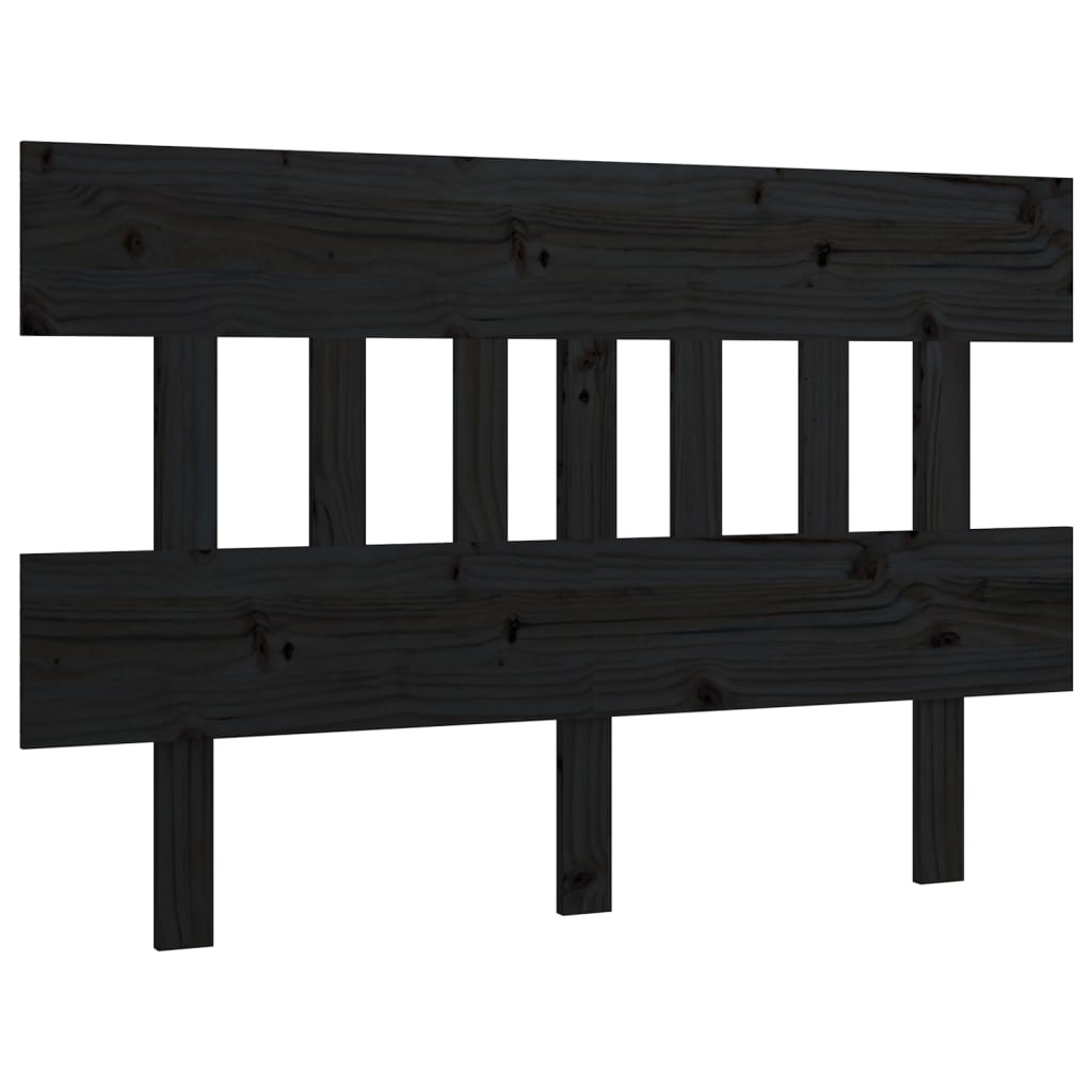 Bed Headboard Black 163.5x3x81 cm Solid Wood Pine