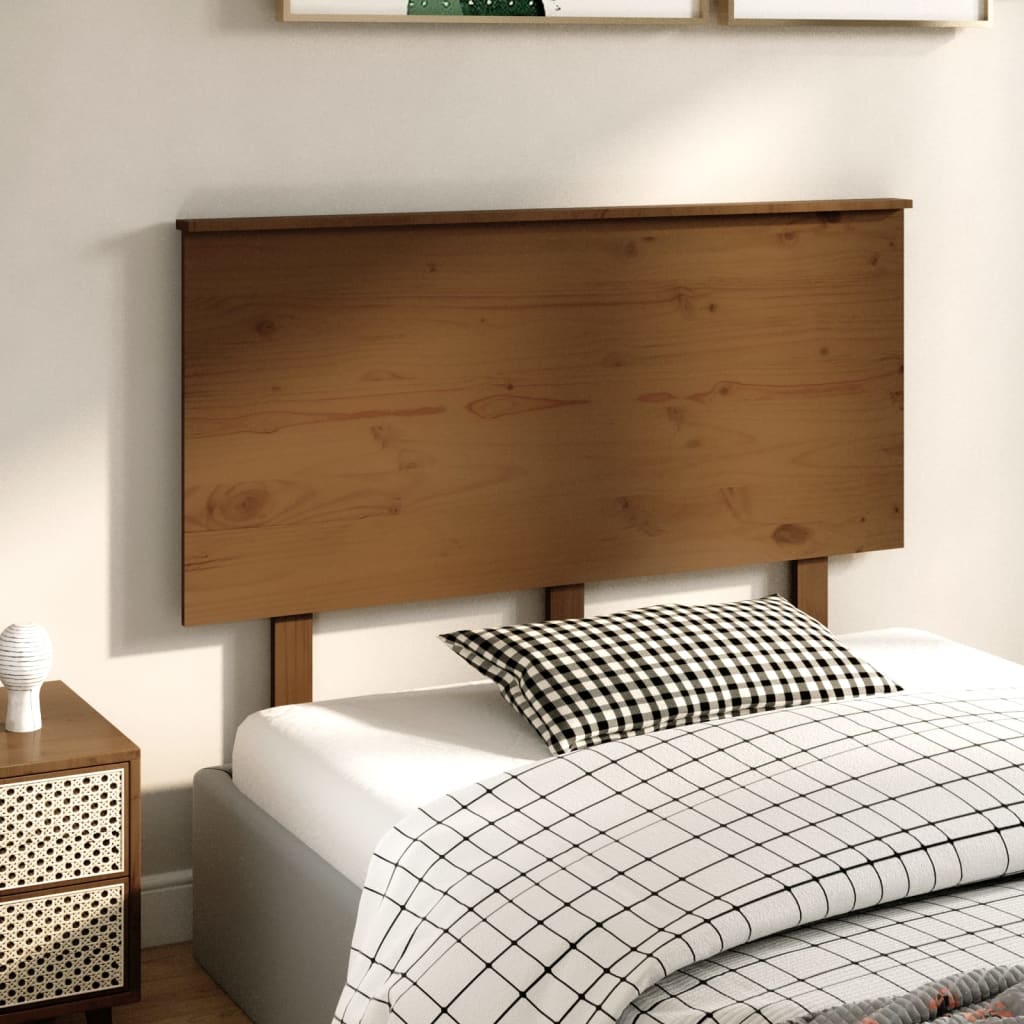 Bed Headboard Honey Brown 124x6x82.5 cm Solid Wood Pine