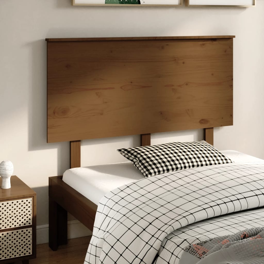 Bed Headboard Honey Brown 124x6x82.5 cm Solid Wood Pine