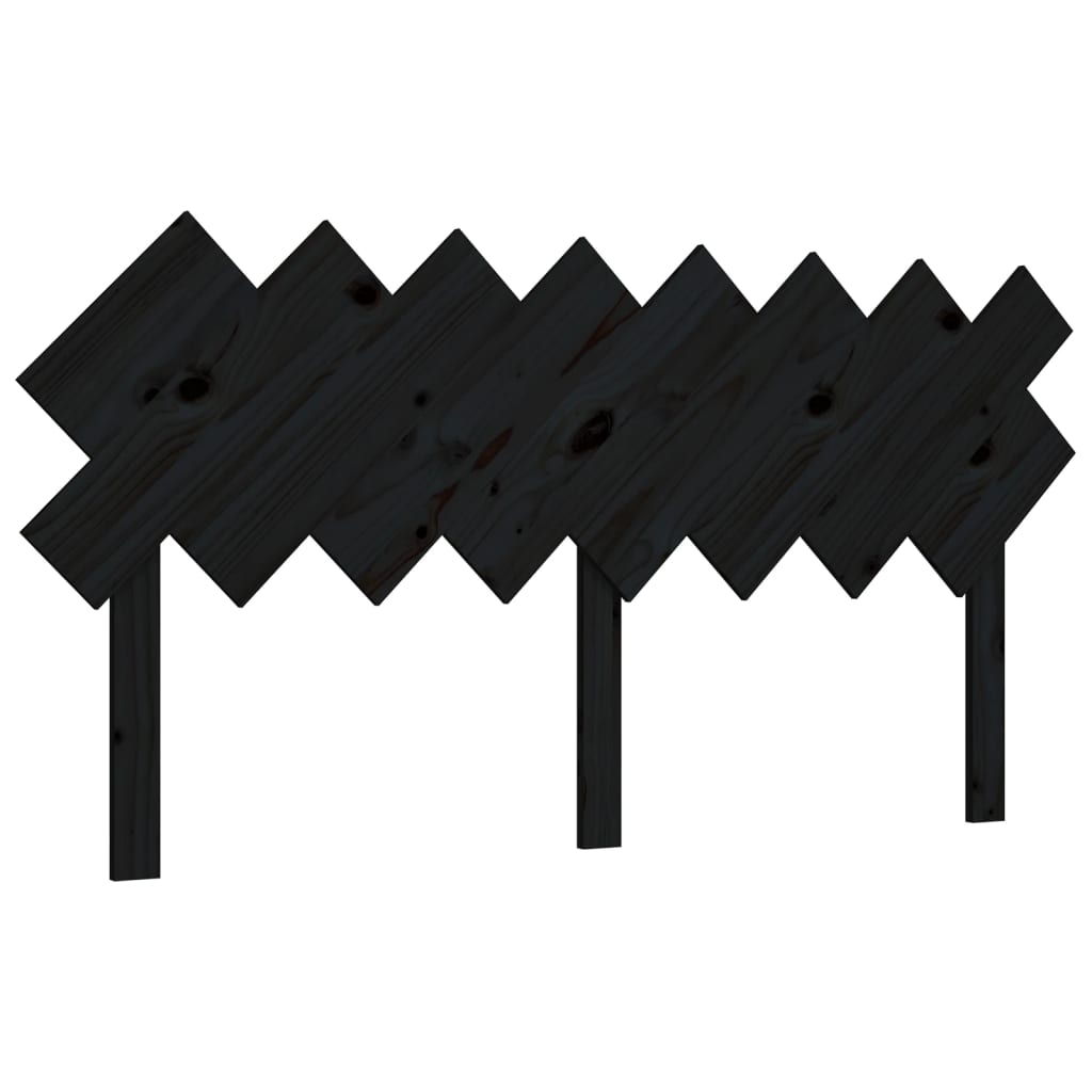 Bed Headboard Black 159.5x3x80.5 cm Solid Wood Pine
