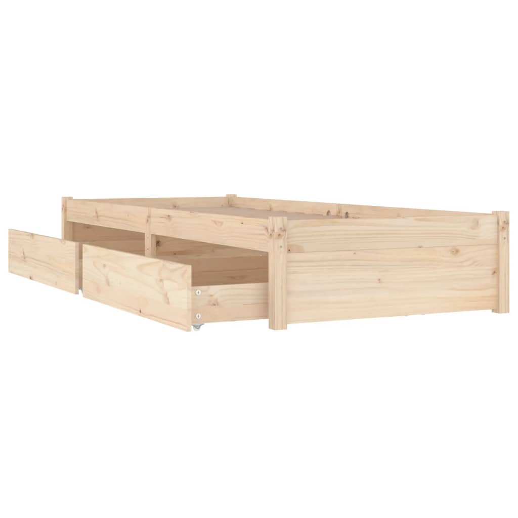 Bed Frame without Mattress with Drawers Small Single
