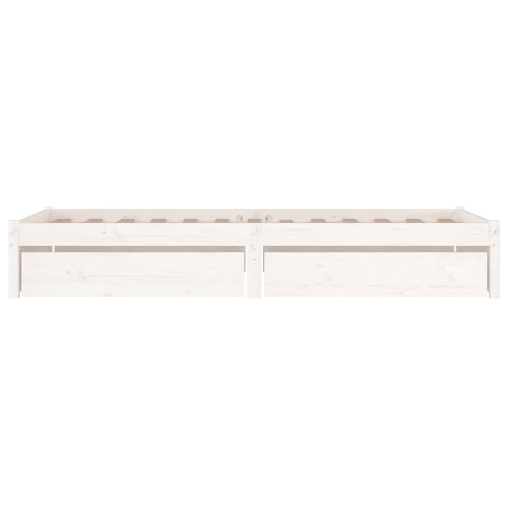 3103464 vidaXL Bed Frame without Mattress with Drawers White 90x200 cm (814935+814985)