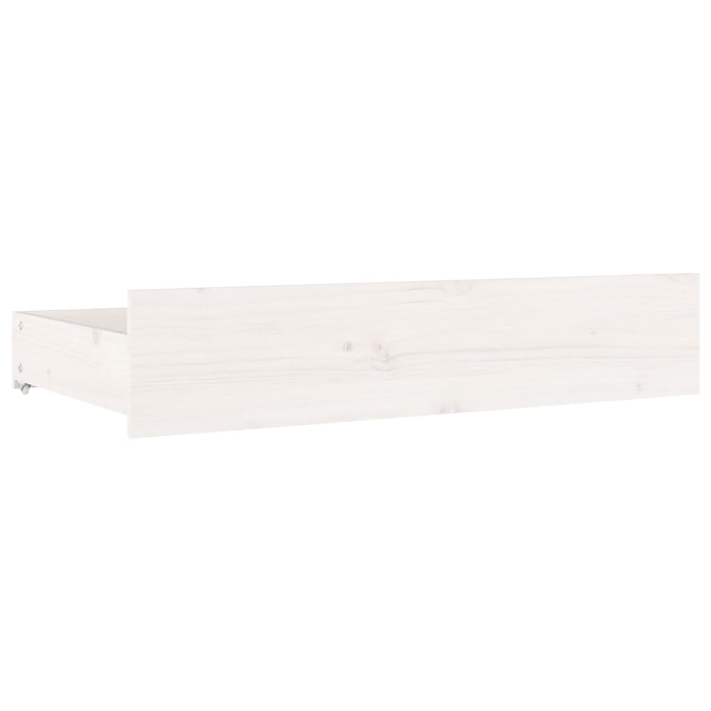 Bed Frame without Mattress with Drawers White Double