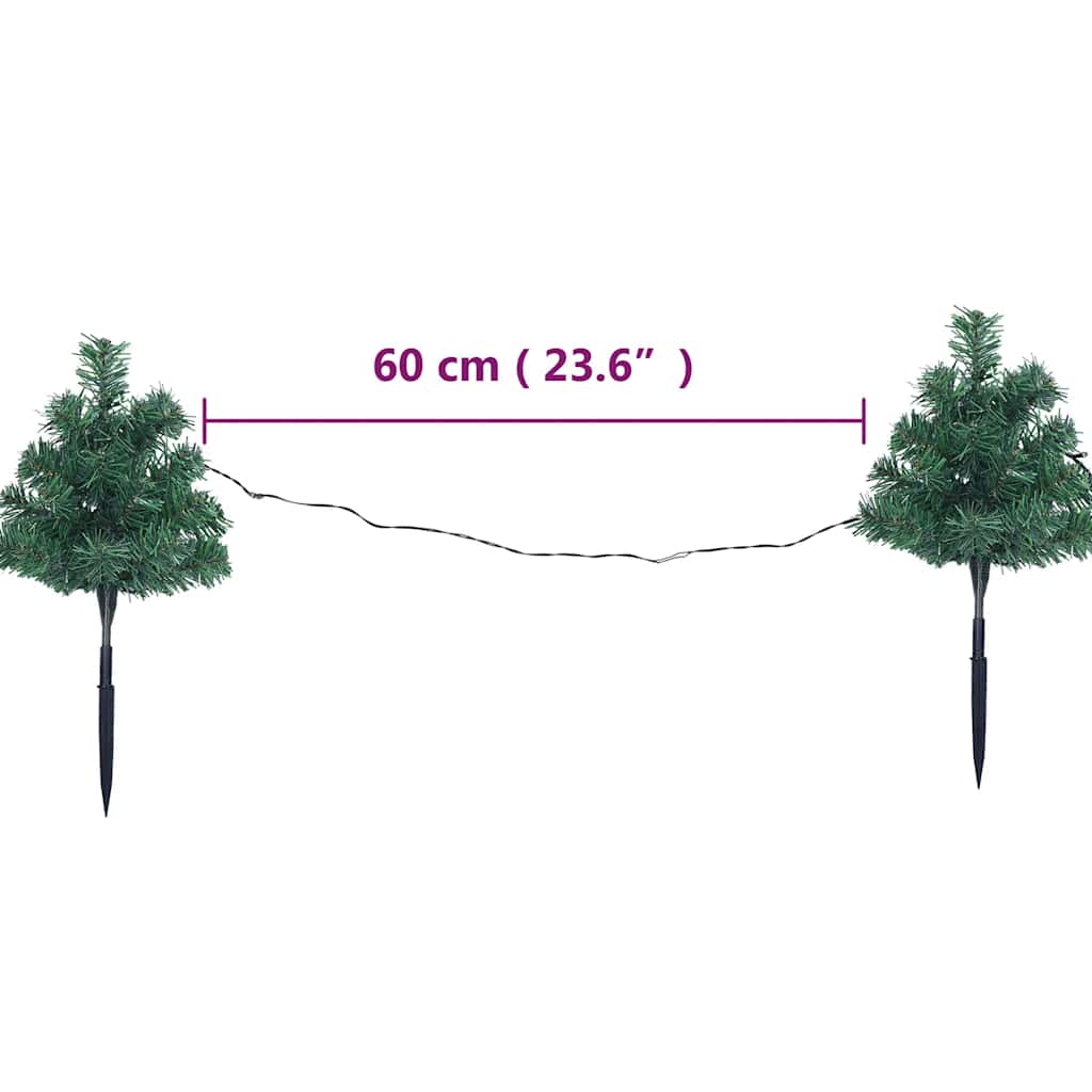 Christmas Pathway Trees 6 pcs with Multicolour LEDs 45 cm PVC