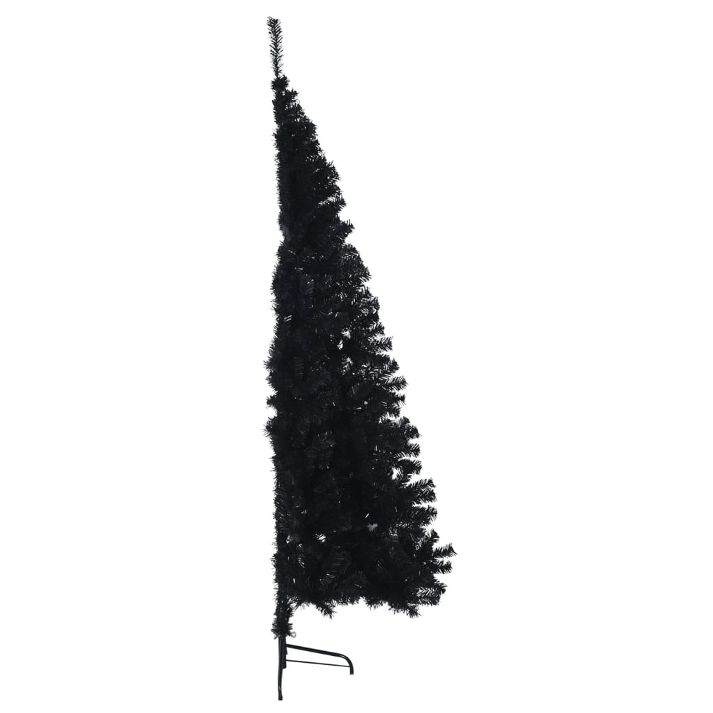 Artificial Half Christmas Tree with Stand Black 180 cm PVC