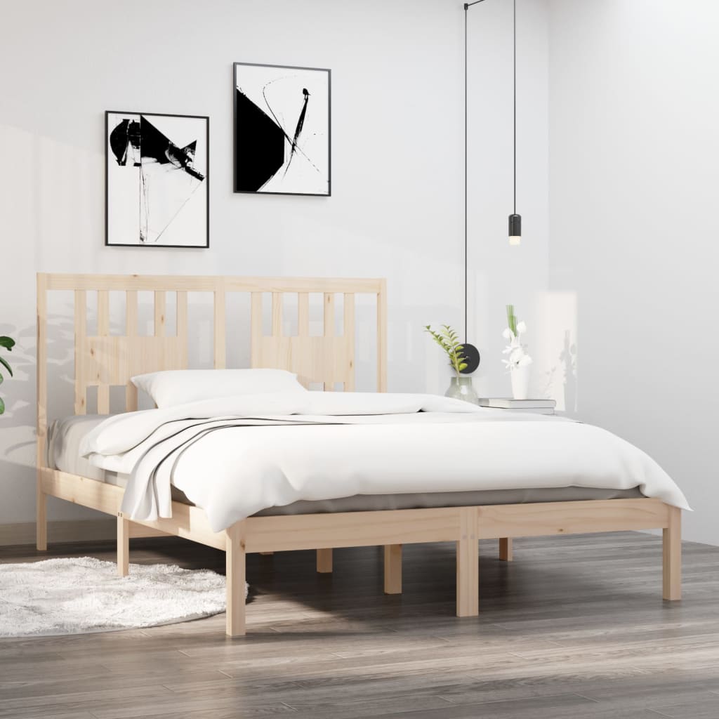 Bed Frame without Mattress Solid Wood Double