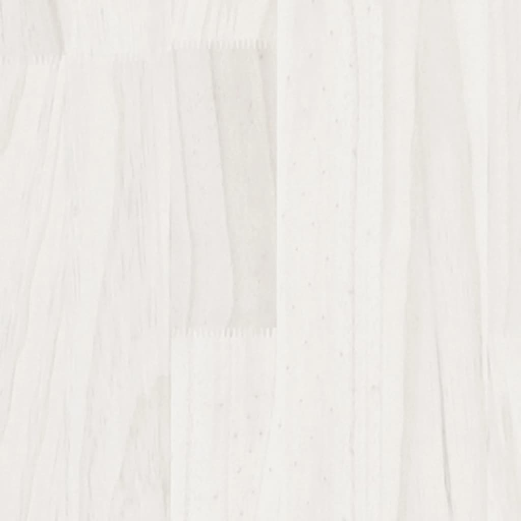 Bed Frame without Mattress White Solid Wood Double