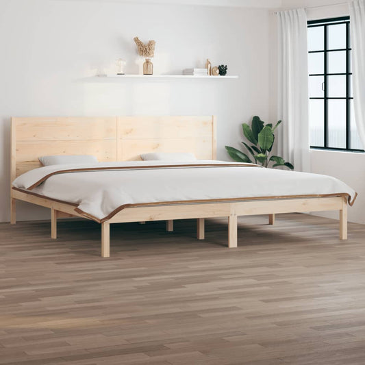 Bed Frame without Mattress 200x200 cm Solid Wood Pine