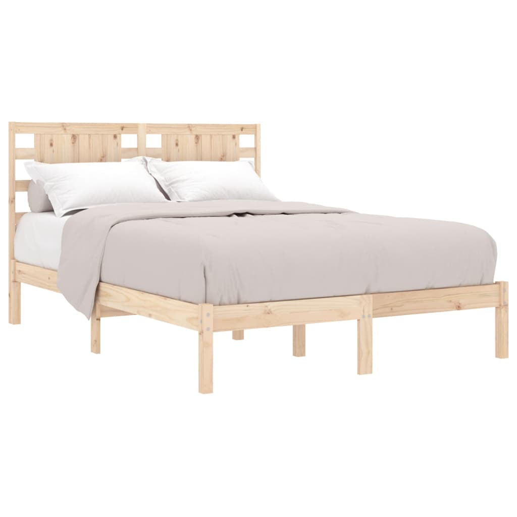 Bed Frame without Mattress 135x190 cm Double Solid Wood