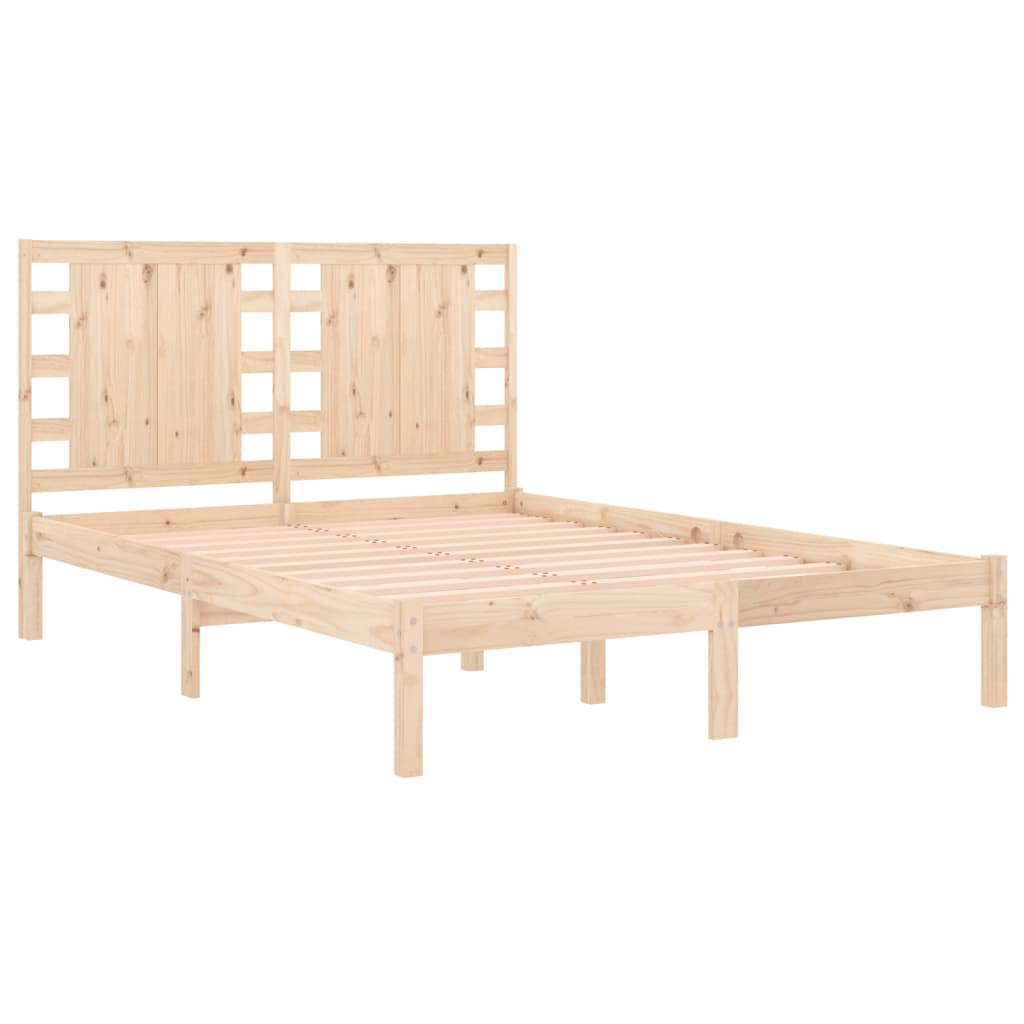 Bed Frame without Mattress 135x190 cm Double Solid Wood