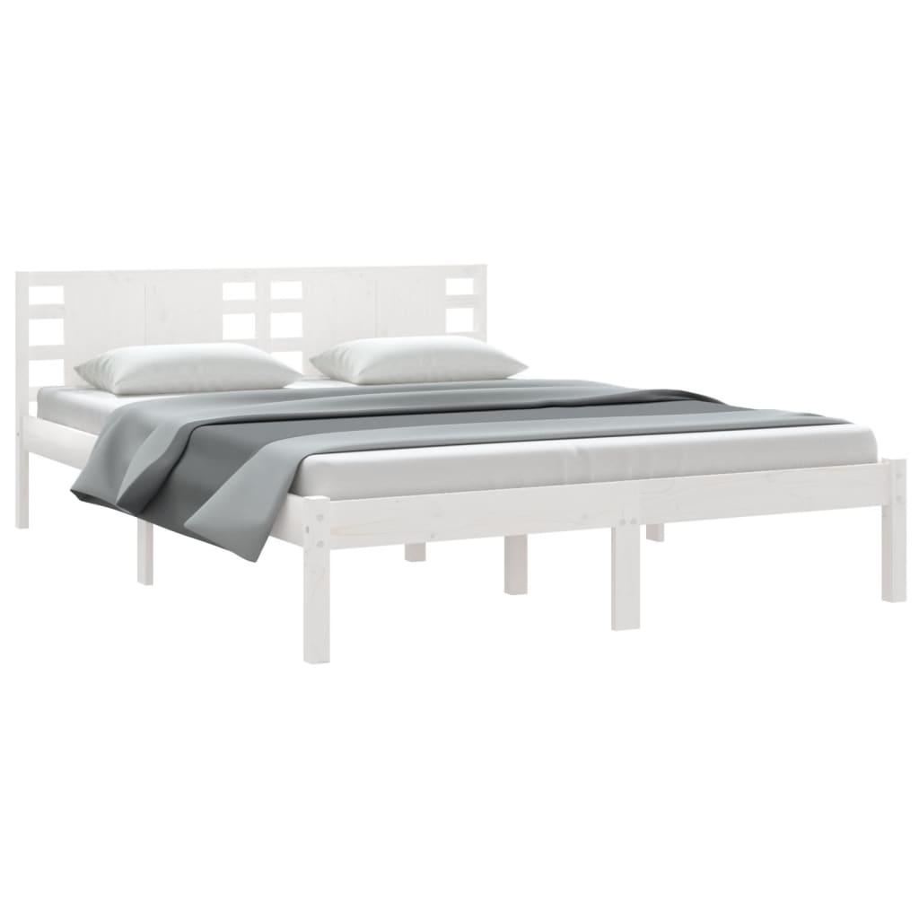 Bed Frame without Mattress White 120x200 cm Solid Wood Pine