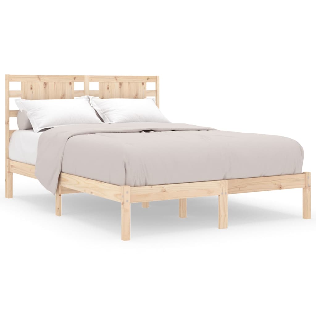 Bed Frame without Mattress 200x200 cm Solid Wood Pine