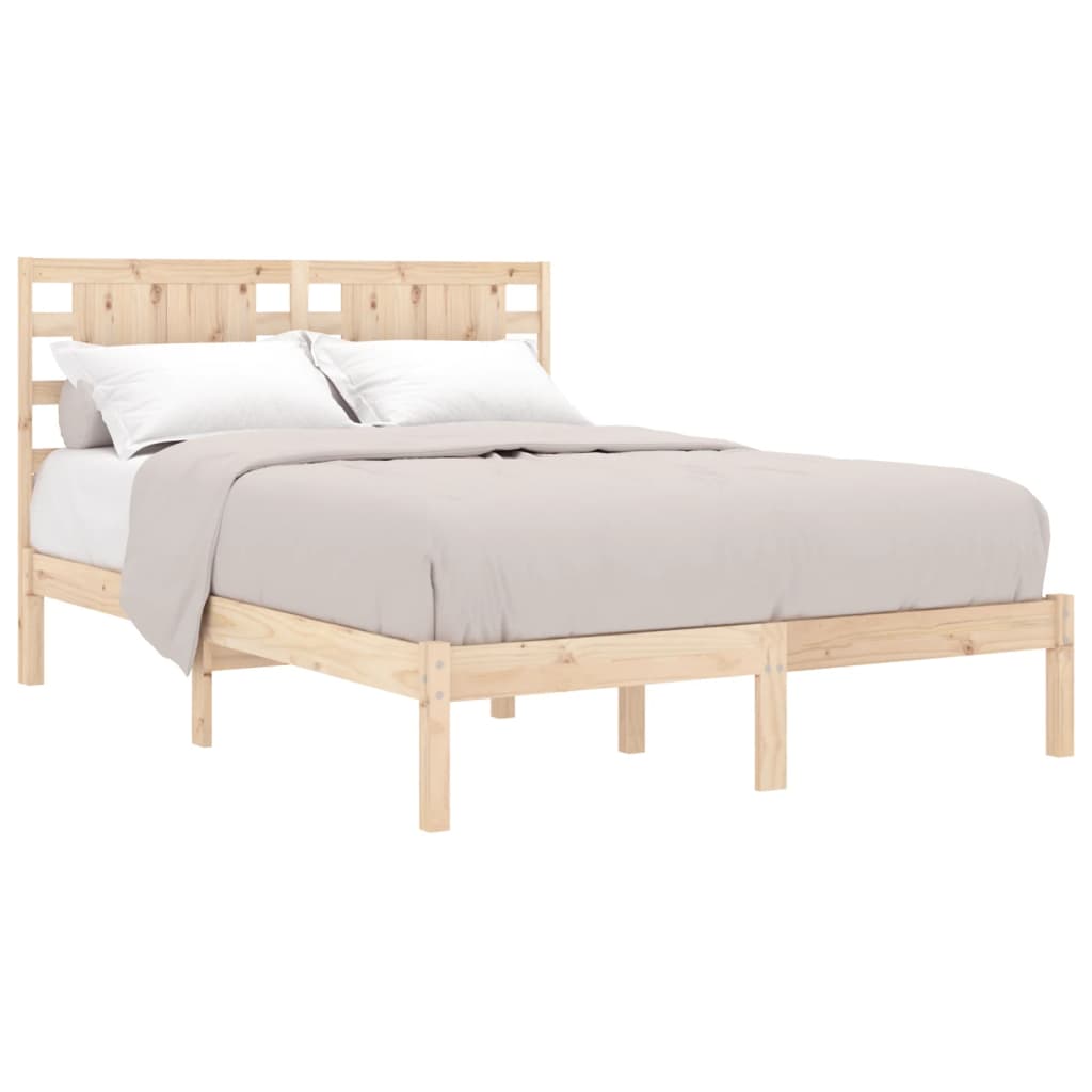 Bed Frame without Mattress 200x200 cm Solid Wood Pine