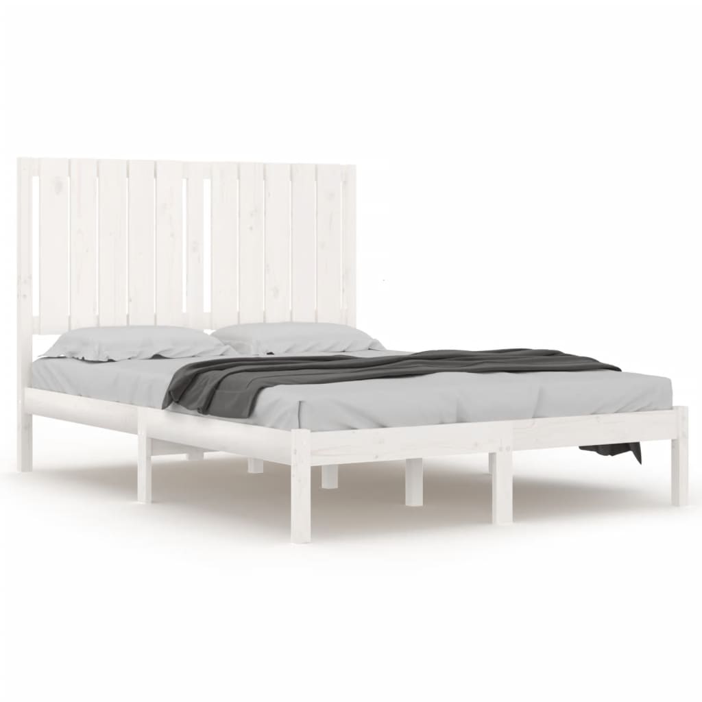 Bed Frame without Mattress White 120x200 cm Solid Wood Pine