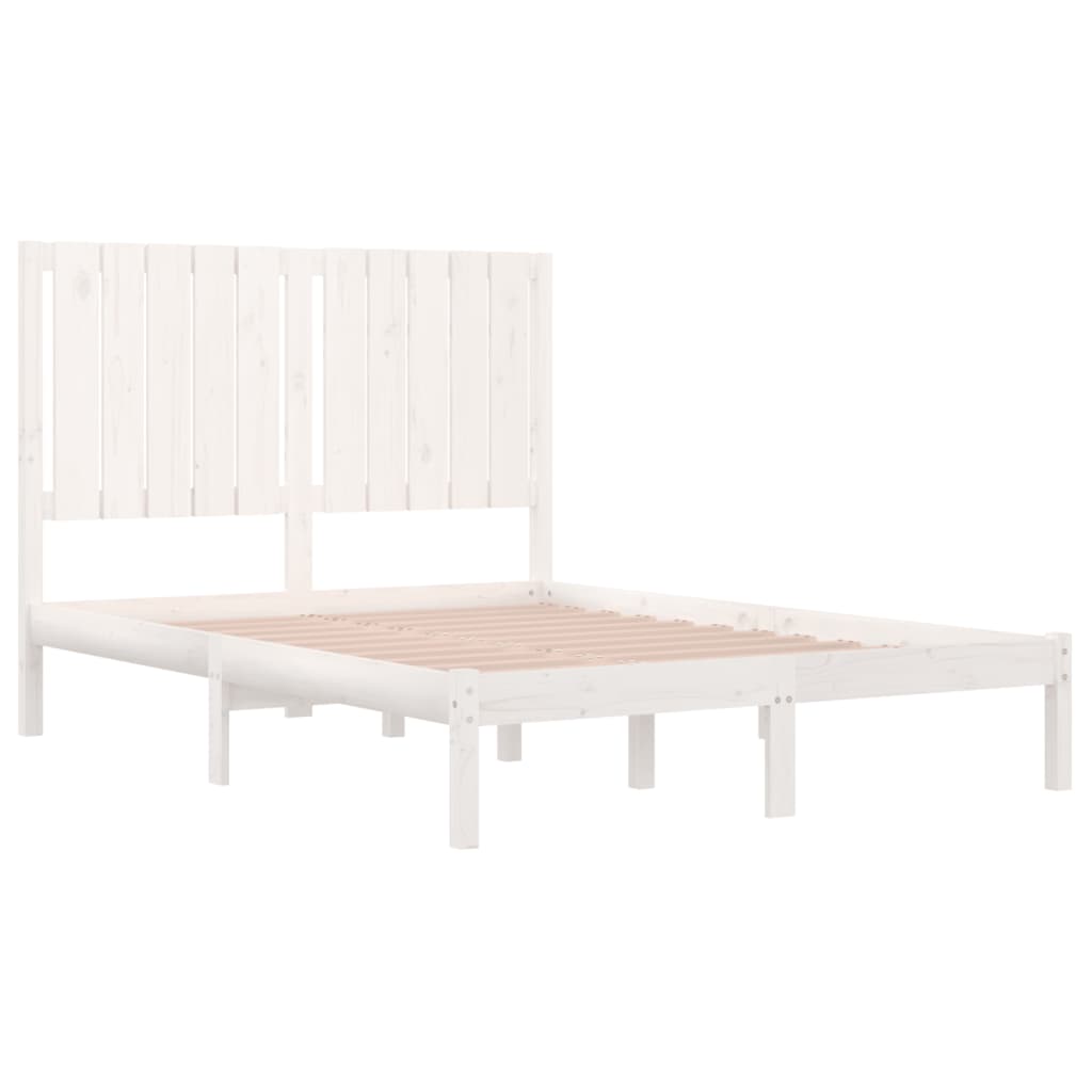 Bed Frame without Mattress White 120x200 cm Solid Wood Pine