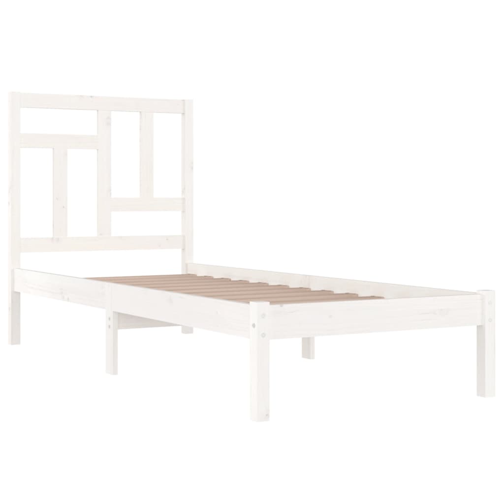Bed Frame without Mattress White 90x190 cm Single Solid Wood Pine