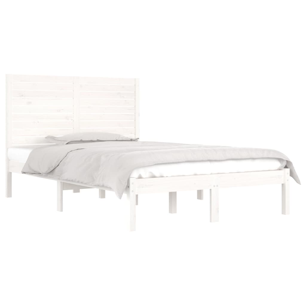 Bed Frame without Mattress White 120x190 cm Small Double Solid Wood