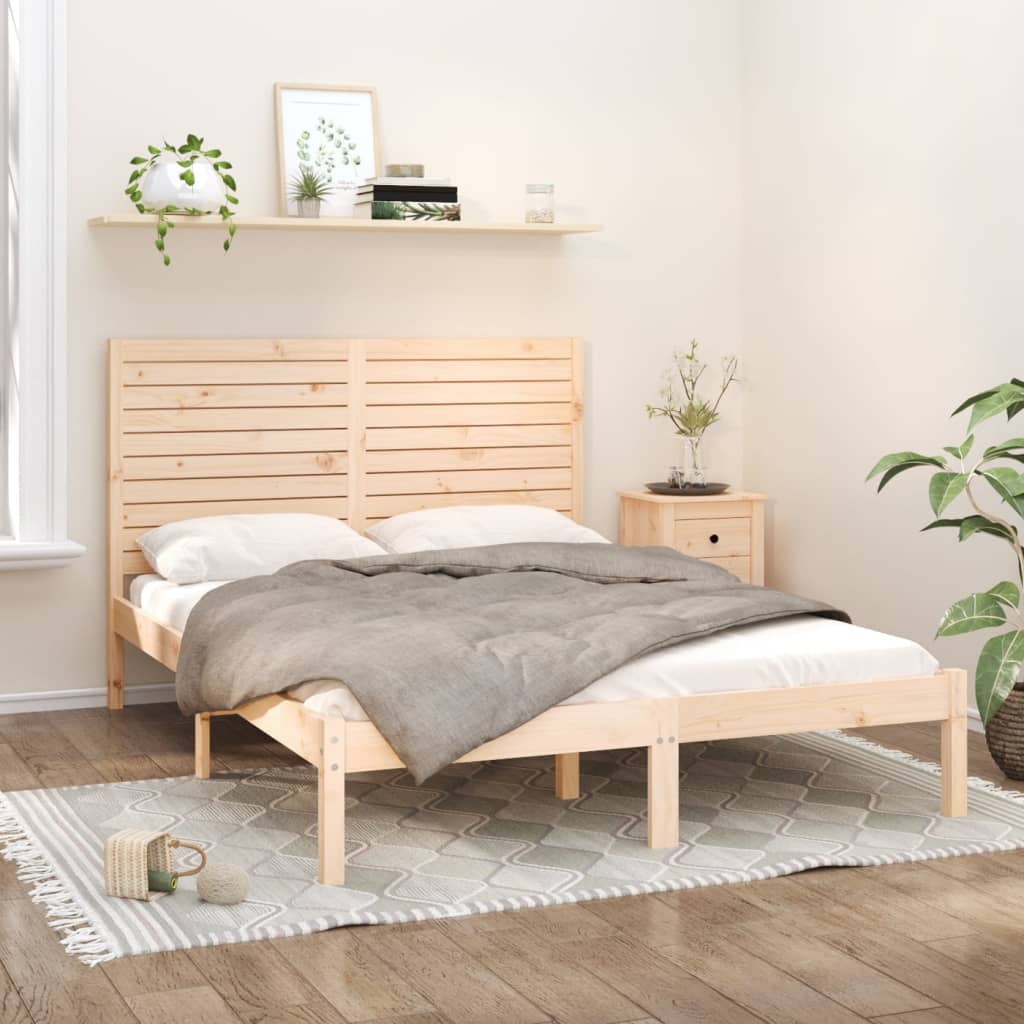 Bed Frame without Mattress 150x200 cm King Size Solid Wood