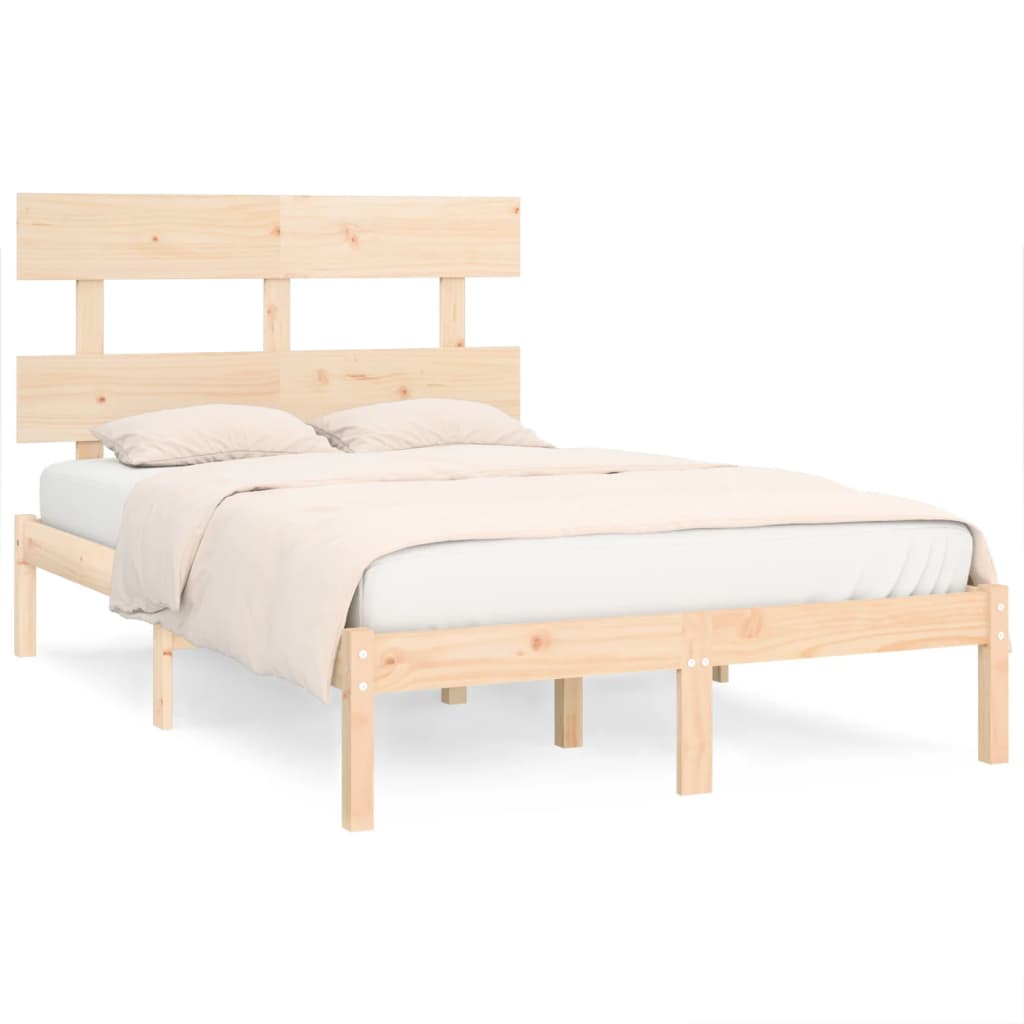 Bed Frame without Mattress 150x200 cm King Size Solid Wood