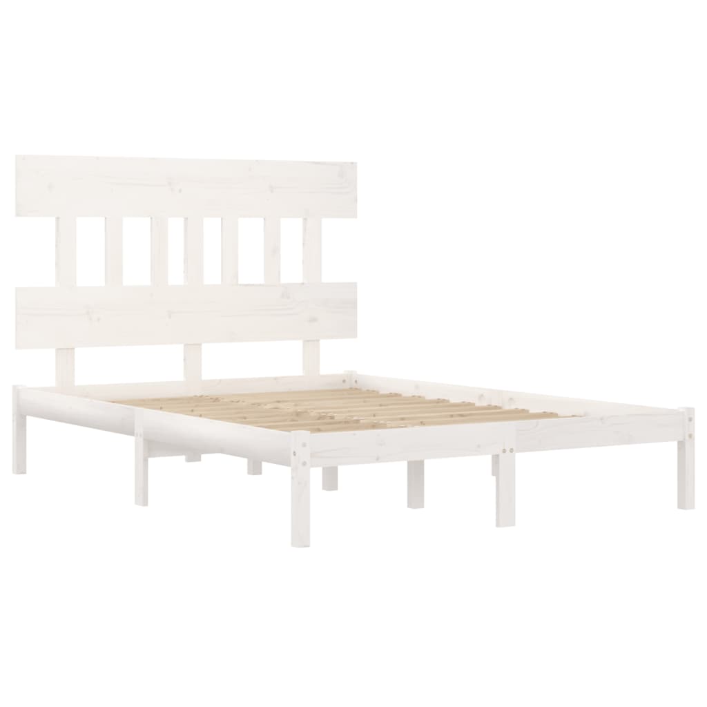 Bed Frame without Mattress White 120x200 cm Solid Wood