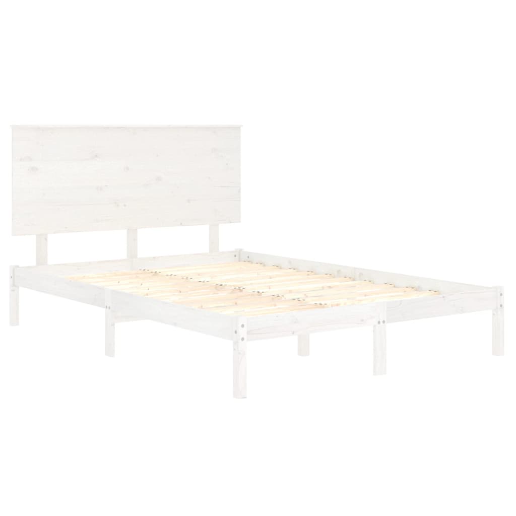 Bed Frame without Mattress White 120x190 cm Small Double Solid Wood