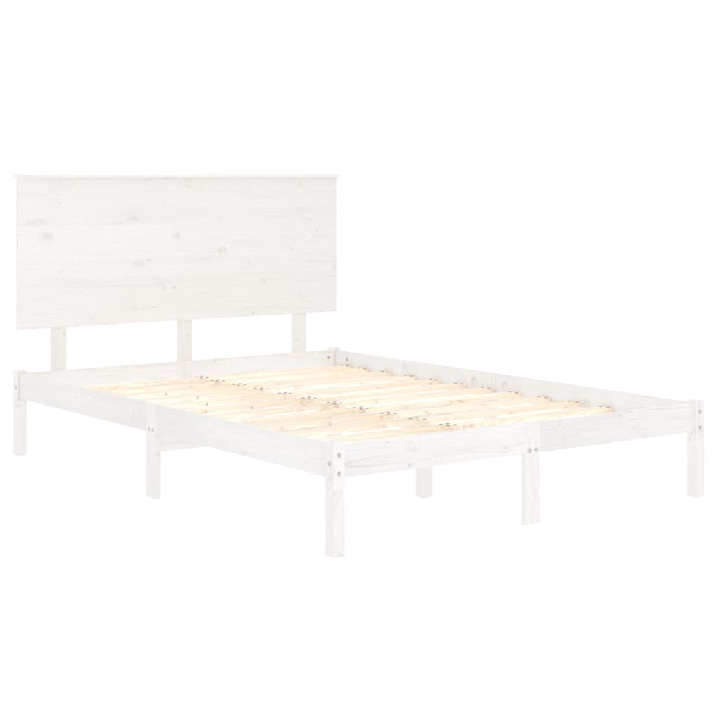 Bed Frame without Mattress White 140x200 cm Solid Wood Pine
