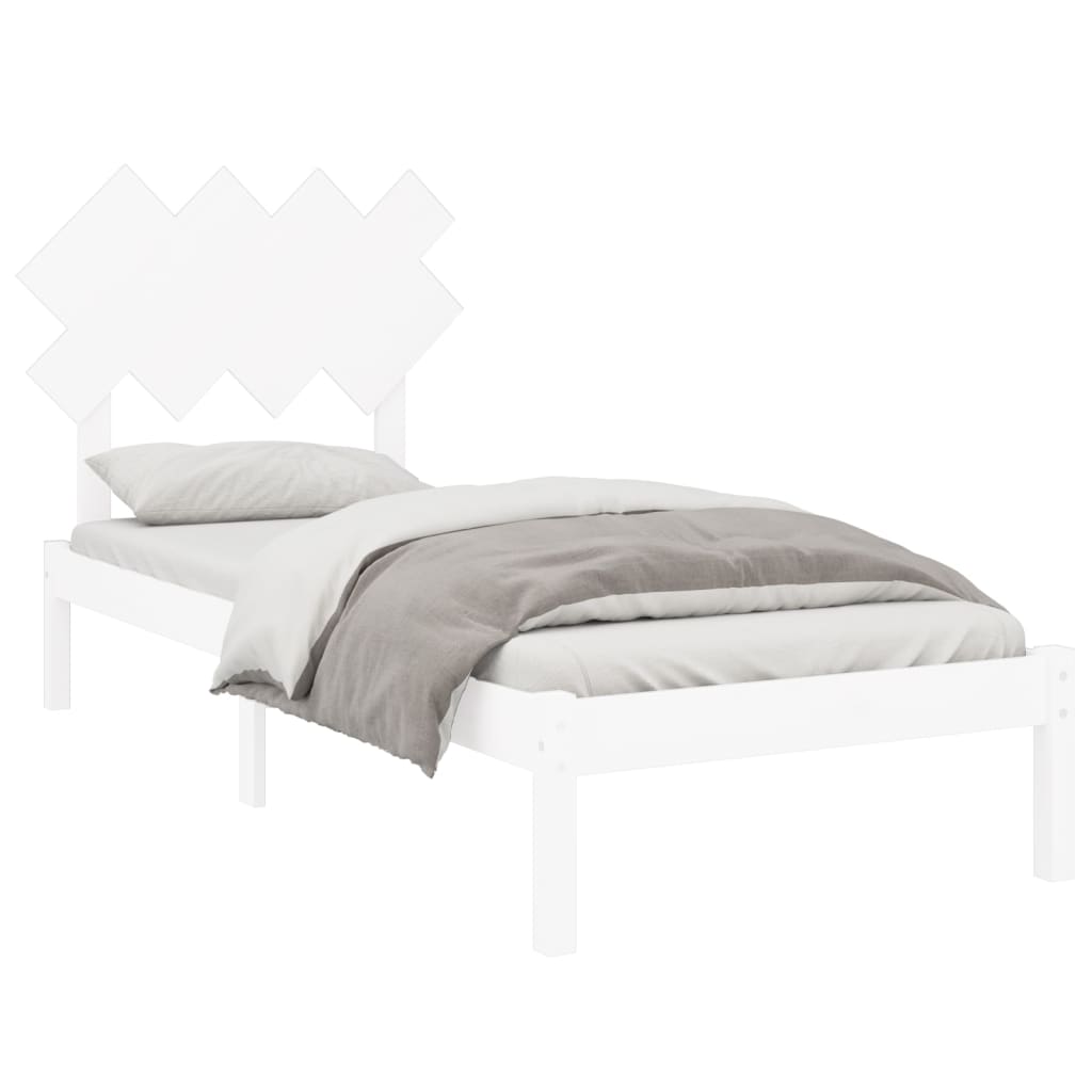 Bed Frame without Mattress White 90x200 cm Solid Wood