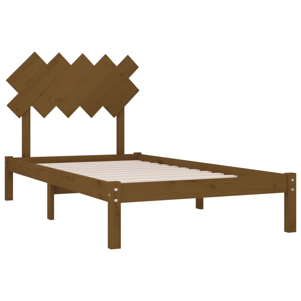 Bed Frame without Mattress Honey Brown 100x200 cm Solid Wood