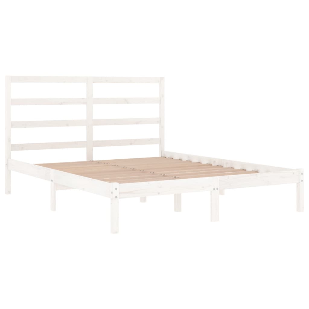 Bed Frame without Mattress White 120x190 cm Small Double Solid Wood