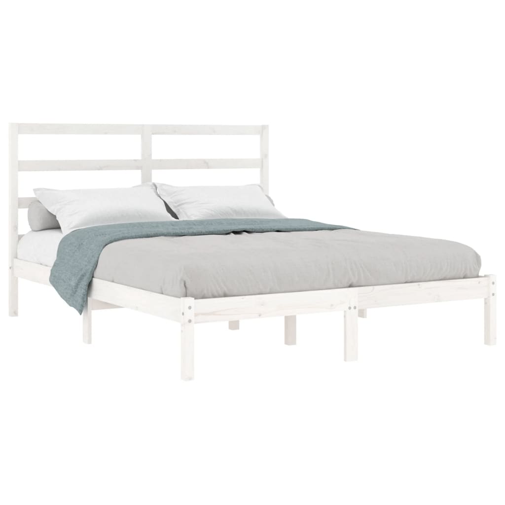 Bed Frame without Mattress White 120x200 cm Solid Wood Pine