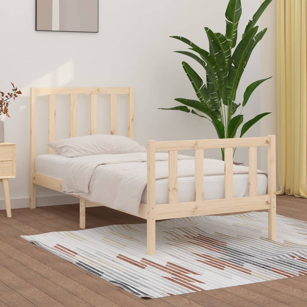 Bed Frame without Mattress 90x190 cm Single Solid Wood