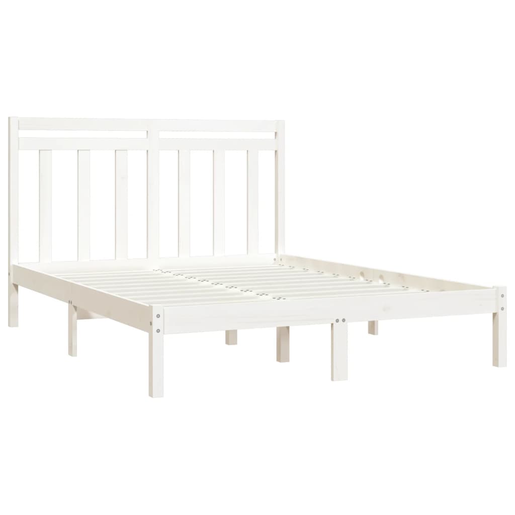 Bed Frame without Mattress White 160x200 cm Solid Wood