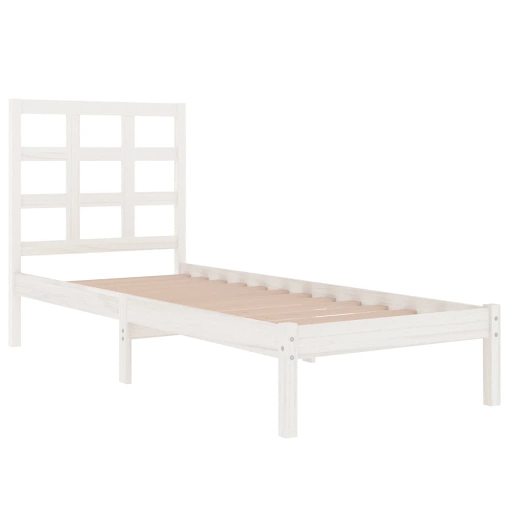Bed Frame without Mattress White 90x200 cm Solid Wood