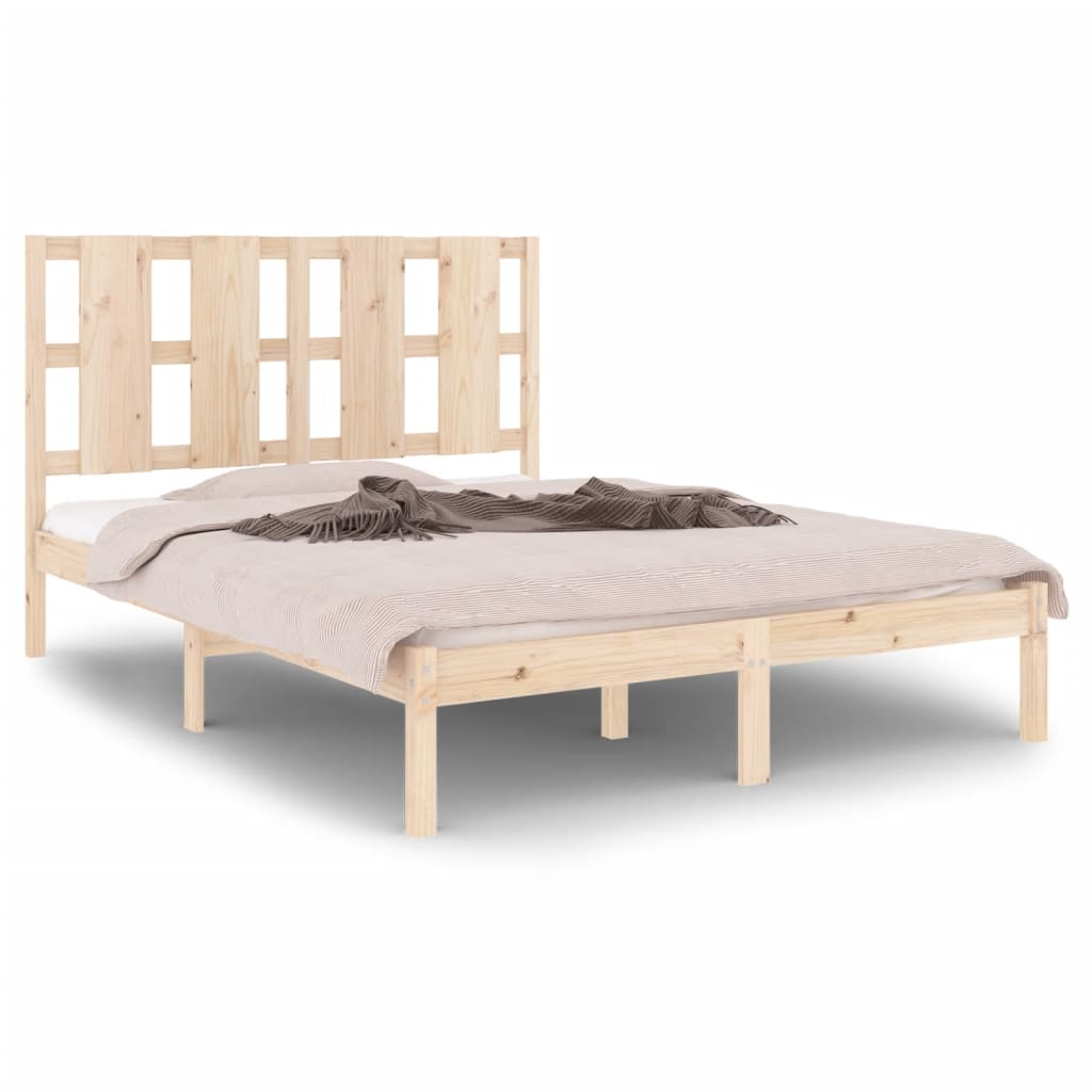 Bed Frame without Mattress 135x190 cm Double Solid Wood