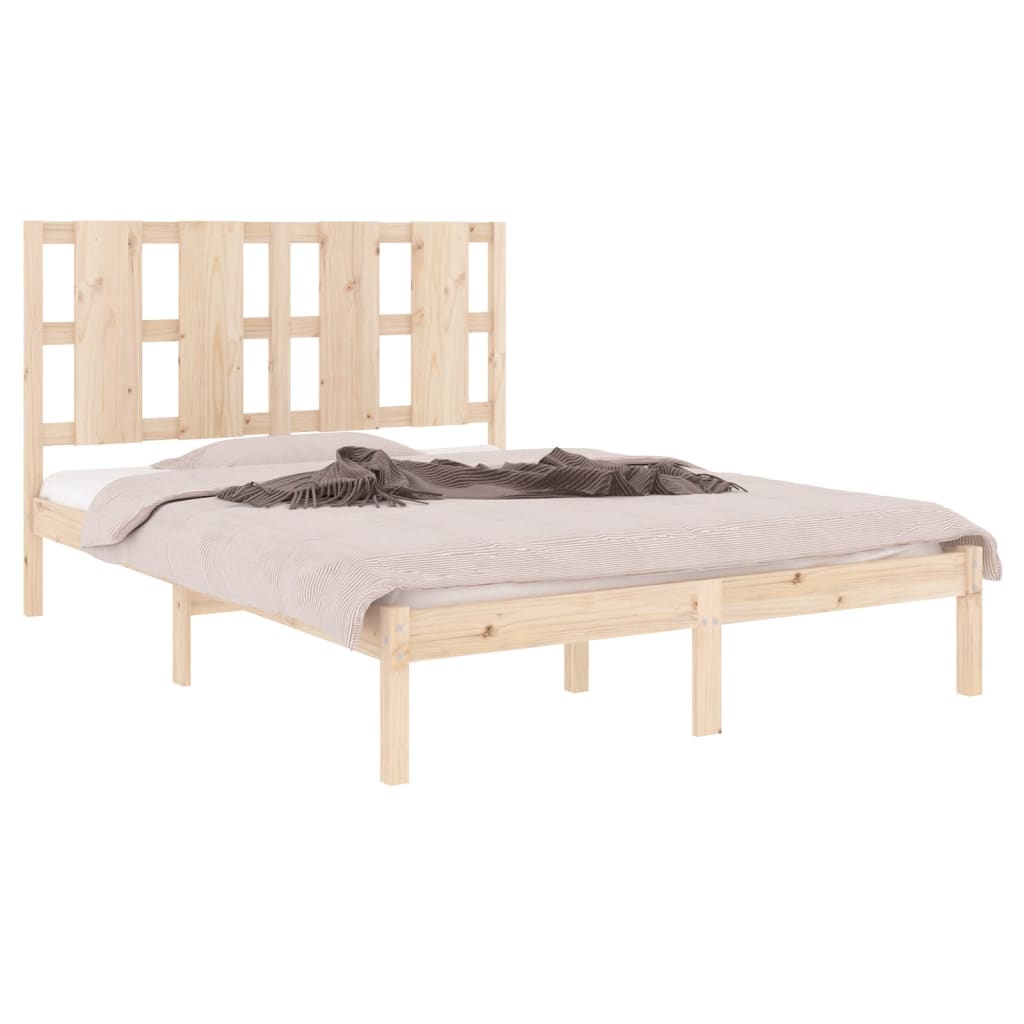 Bed Frame without Mattress 135x190 cm Double Solid Wood