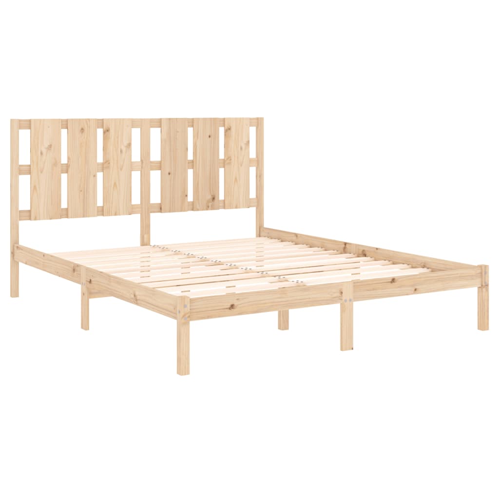 Bed Frame without Mattress 150x200 cm King Size Solid Wood