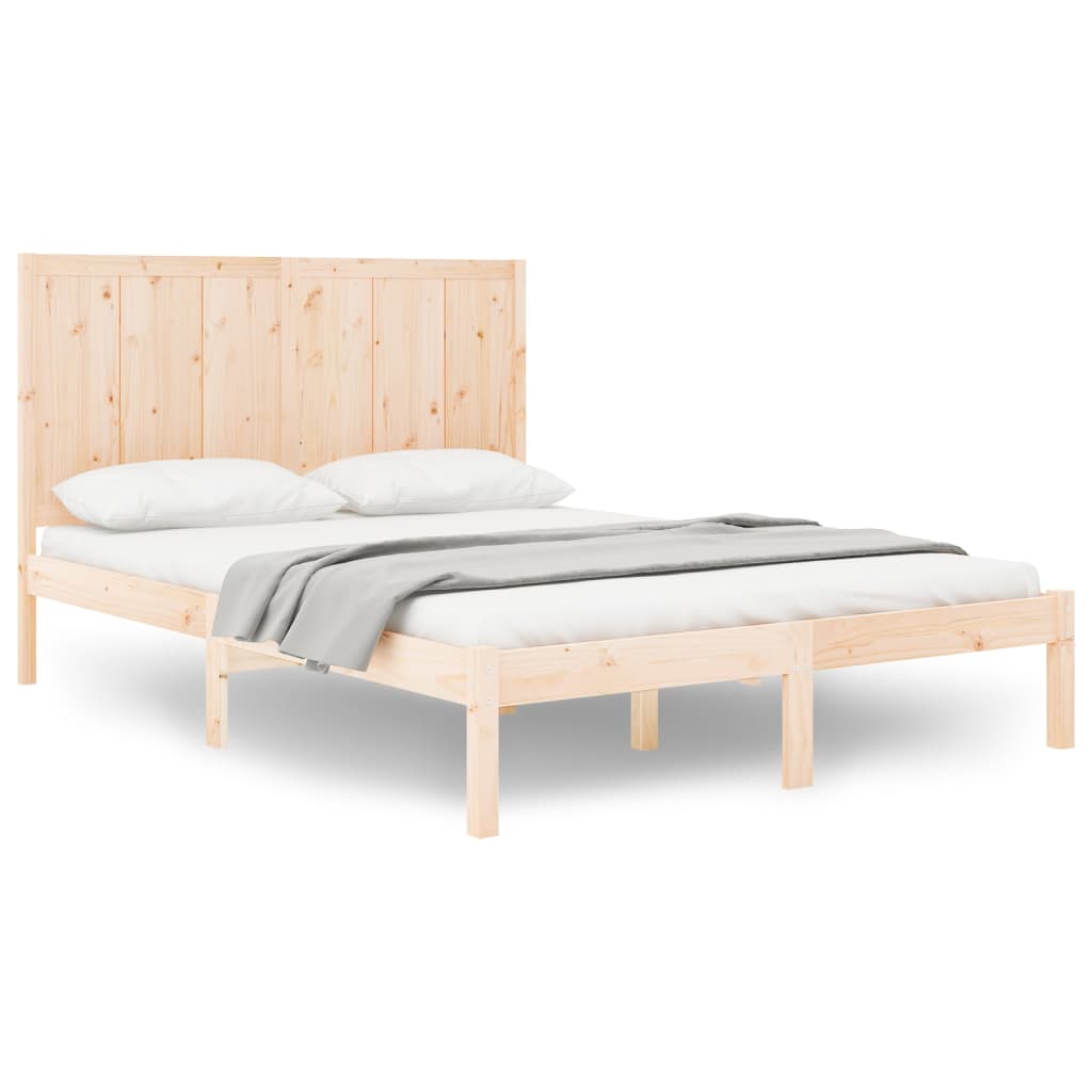Bed Frame without Mattress 135x190 cm Double Solid Wood Pine