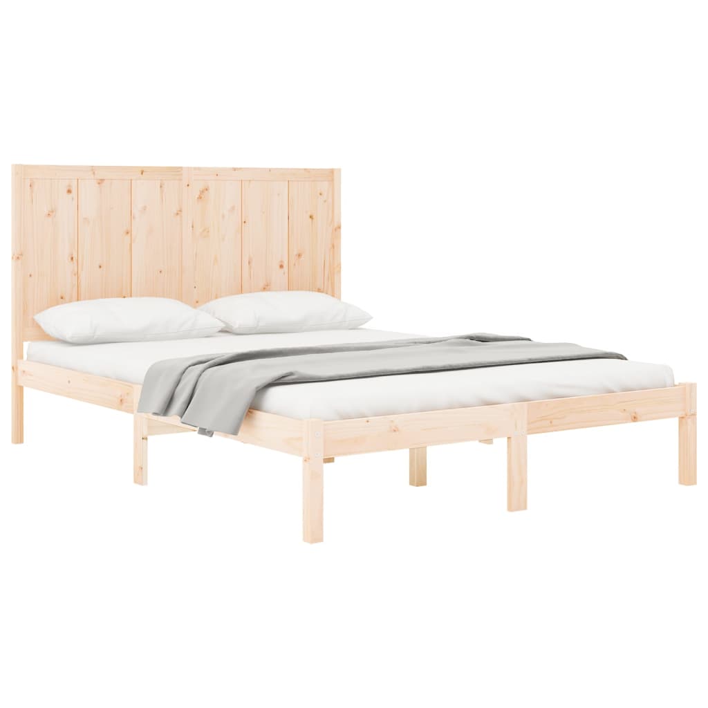 Bed Frame without Mattress 135x190 cm Double Solid Wood Pine