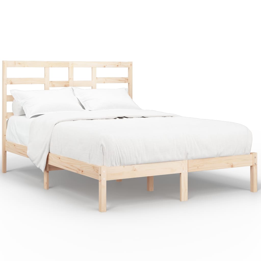 Bed Frame without Mattress Solid Wood 150x200 cm King Size King Size