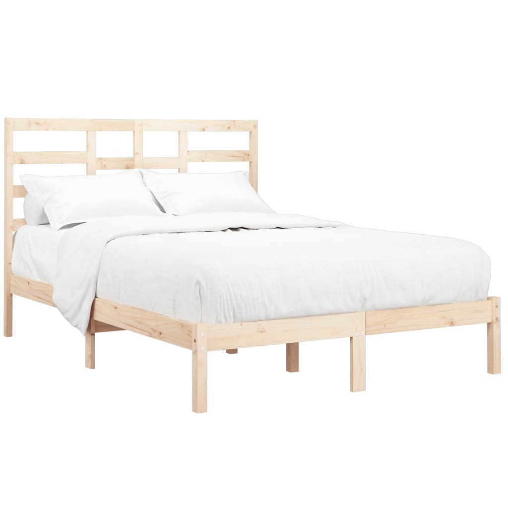 Bed Frame without Mattress Solid Wood 150x200 cm King Size King Size
