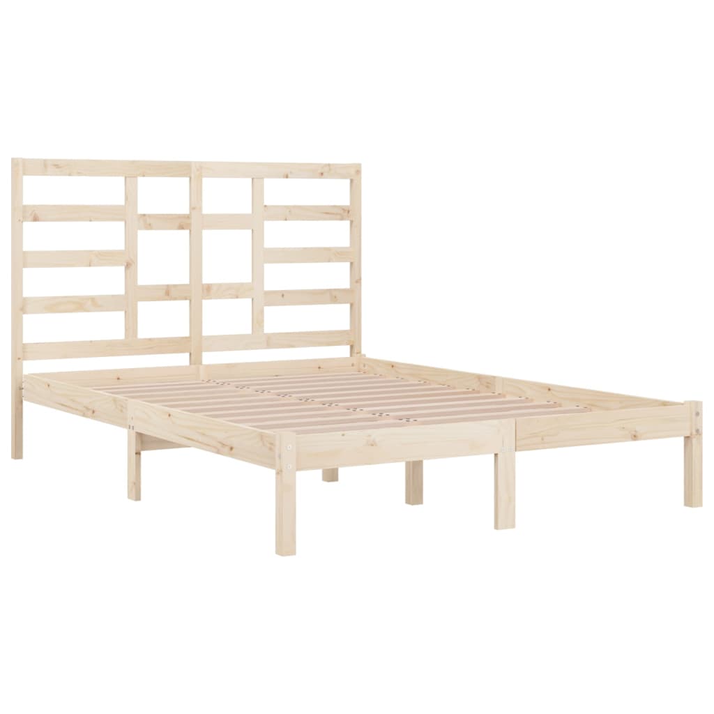 Bed Frame without Mattress Solid Wood 150x200 cm King Size King Size