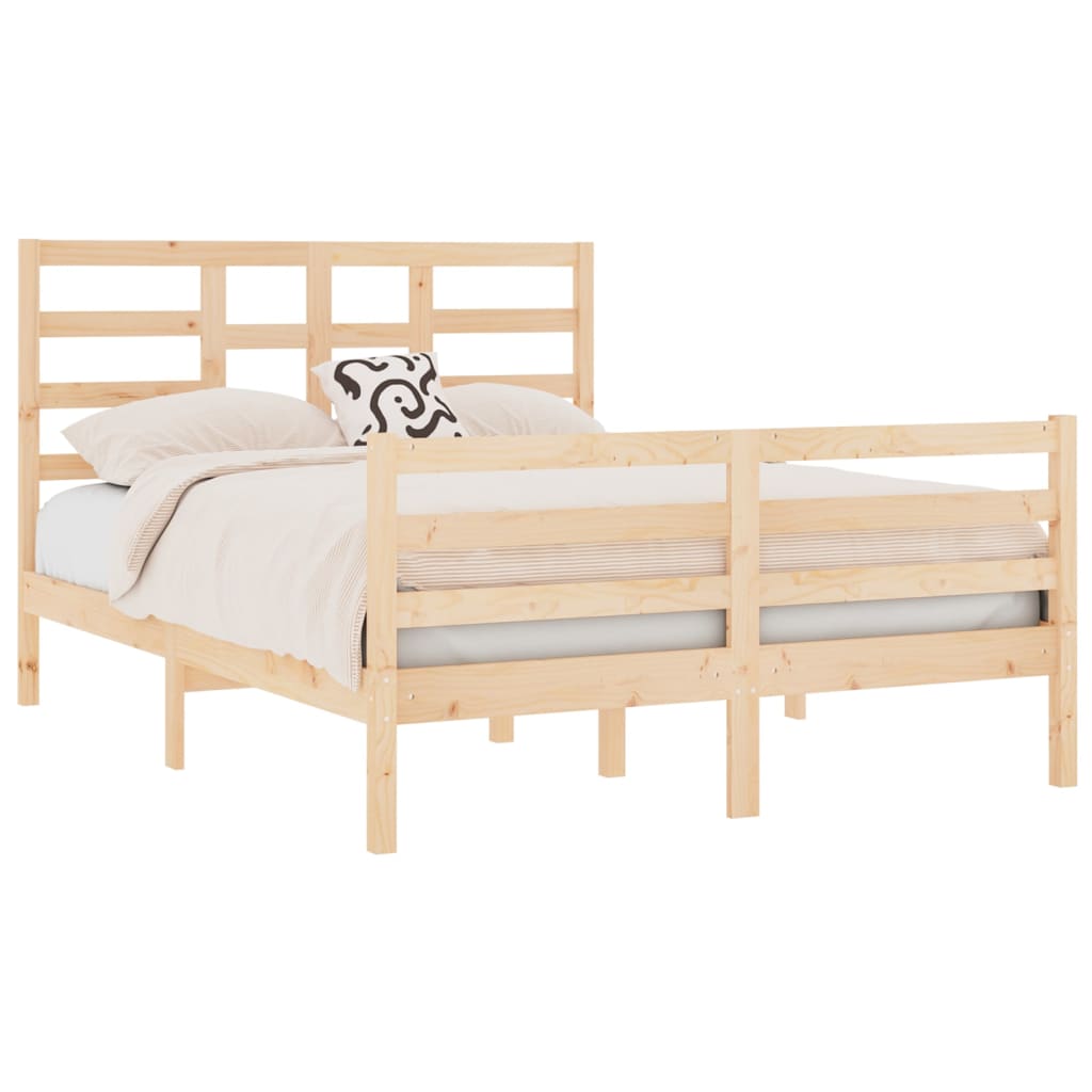 Bed Frame without Mattress Solid Wood 120x190 cm Small Double