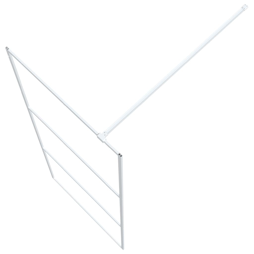 Walk-in Shower Wall White 80x195 cm Clear ESG Glass