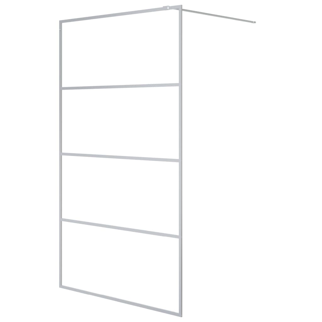 Walk-in Shower Wall Silver 115x195 cm Clear ESG Glass