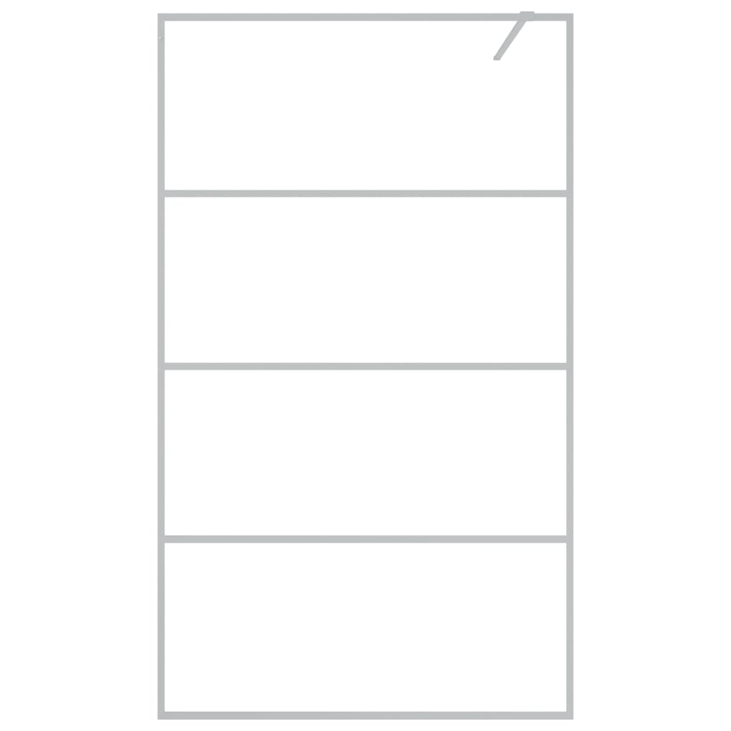Walk-in Shower Wall Silver 115x195 cm Clear ESG Glass
